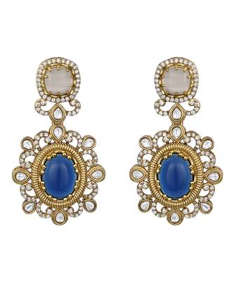 Gold plated kundan multicolor choker necklace set 5