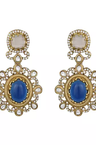 Gold plated kundan multicolor choker necklace set