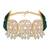 Gold plated kundan green stone choker necklace set