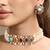 Gold plated kundan multicolor choker necklace set