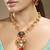 Gold plated kundan red stones necklace set