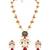 Gold plated kundan red stones necklace set