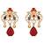 Gold plated kundan red stones necklace set