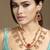 Gold plated kundan red stones necklace set