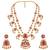 Gold plated kundan red stones necklace set