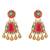 Gold plated kundan red stones necklace set