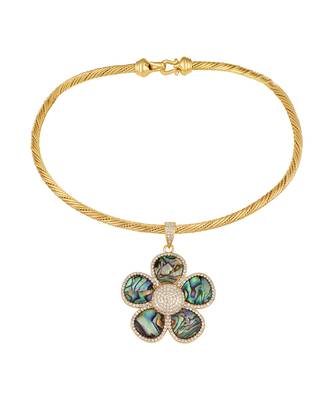 Gold plated kundan blue stones necklace 3