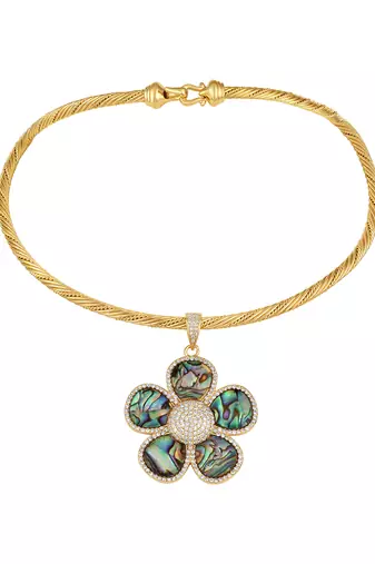 Gold plated kundan blue stones necklace