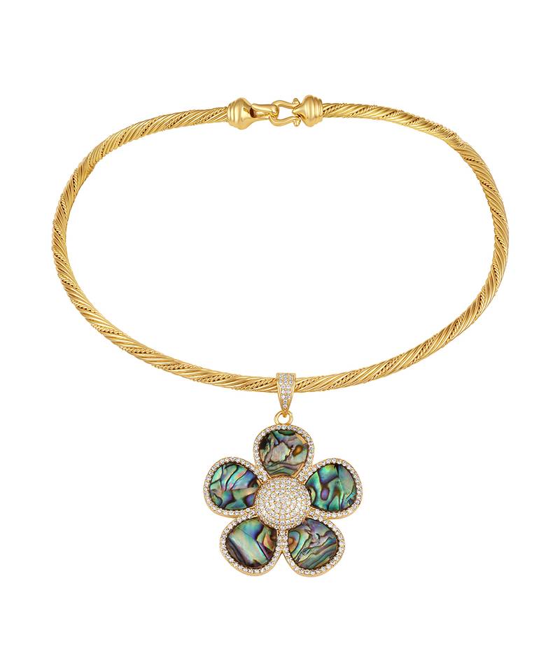 Gold plated kundan blue stones necklace