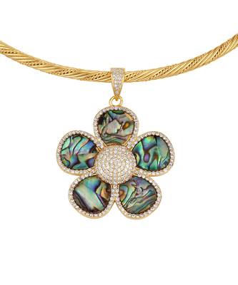 Gold plated kundan blue stones necklace 4