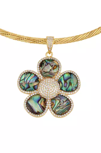 Gold plated kundan blue stones necklace