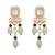 Gold plated kundan green stones dangler earrings