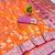 orange silk blend banarasi silk saree with blouse
