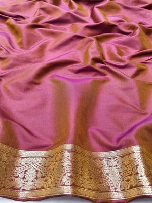 wine silk blend paithani saree with woven work 3