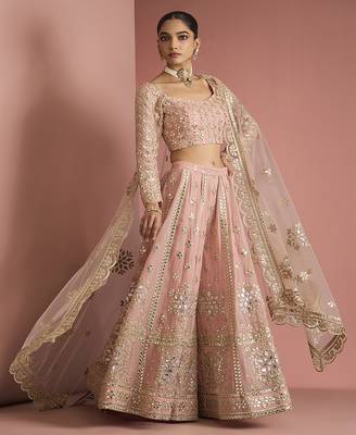 dull pink georgette gotta applique sharara set 1