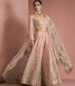 dull pink georgette gotta applique sharara set