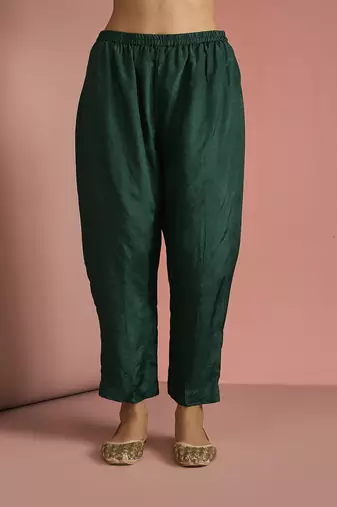 dark green velvet kurta set