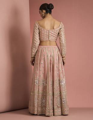 dull pink georgette gotta applique sharara set 3