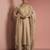 beige katan silk kurta pant set with organza dupatta