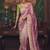 Onion pink zari woven silk blend embroidered saree for wedding wear