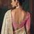 Off  white zari woven silk blend embroidered saree for wedding wear