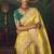 Yellow zari woven silk blend embroidered saree for wedding wear