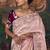 Light pink zari woven silk blend embroidered saree for wedding wear