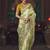 Light green zari woven silk blend embroidered saree for wedding wear