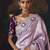 Lavender zari woven silk blend embroidered saree for wedding wear