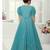 Sky Blue Embroidery Silk Gown Dress 