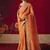 Orange fancy fabric embroidered work saree