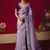 Lavender fancy fabric embroidered work saree