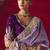 Lavender fancy fabric embroidered thread work classic saree