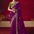 Purple fancy fabric embroidered thread work classic saree