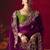Purple fancy fabric embroidered thread work classic saree