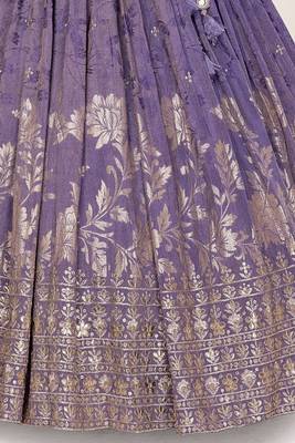  Purple Tie And Die Shimmer Embroidery Gown Dress 3