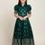  Green jacquard Silk Fabric ReadyMade Gown Dress For Kids Girls