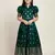  Green jacquard Silk Fabric ReadyMade Gown Dress For Kids Girls