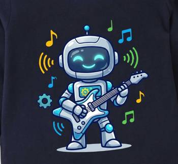Boys cotton navy blue rockstar robot printed nightsuit 5