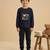 Boys cotton navy blue twinkle stars printed nightsuit