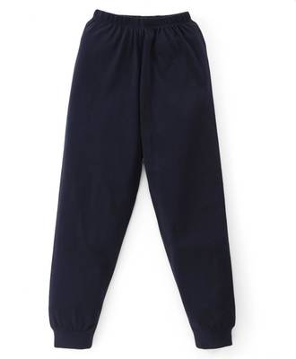 Boys cotton navy blue cute sloth boba printed nightsuit 4