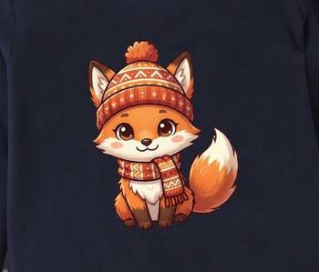 Boys cotton navy blue cozy fox printed nightsuit 5