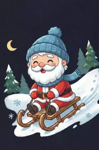 Boys cotton navy blue santa fun ride printed nightsuit