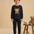 Boys cotton navy blue happy puppy printed nightsuit