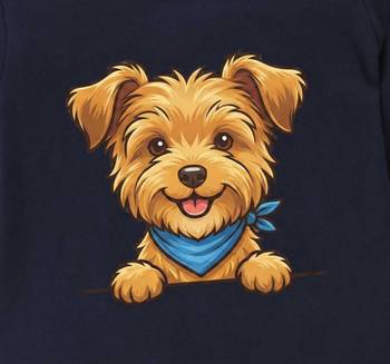 Boys cotton navy blue happy puppy printed nightsuit 5