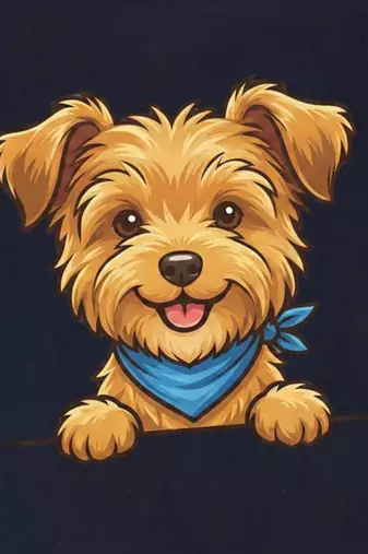 Boys cotton navy blue happy puppy printed nightsuit