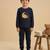 Boys cotton navy blue starry night fox printed nightsuit