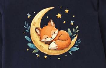 Boys cotton navy blue starry night fox printed nightsuit 5