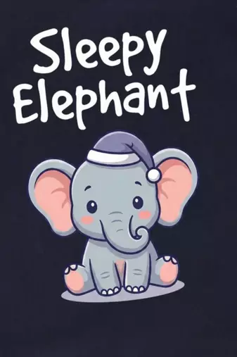 Boys cotton navy blue sleepy baby elephant printed nightsuit
