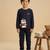 Boys cotton navy blue chilly penguin printed nightsuit